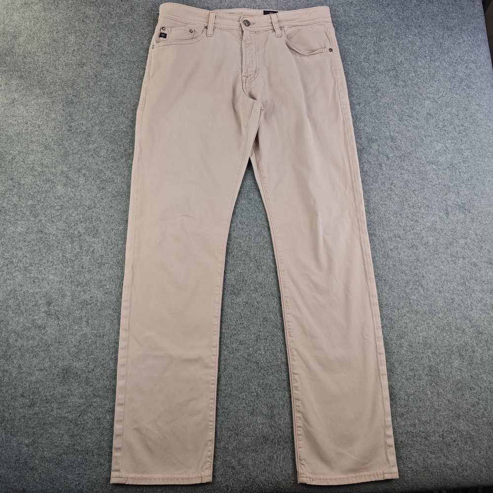 AG Adriano Goldschmied The Graduate Jeans Mens 31x34 Pink Sateen Tailored Leg